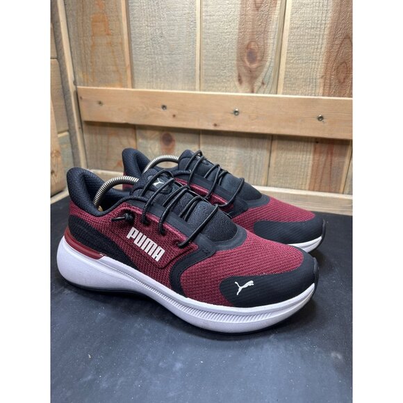 Puma Mens Softride Exo Shift Sneakers 8.5 Team Regal Red-PUMA Black-Alpine Snow - Picture 1 of 8